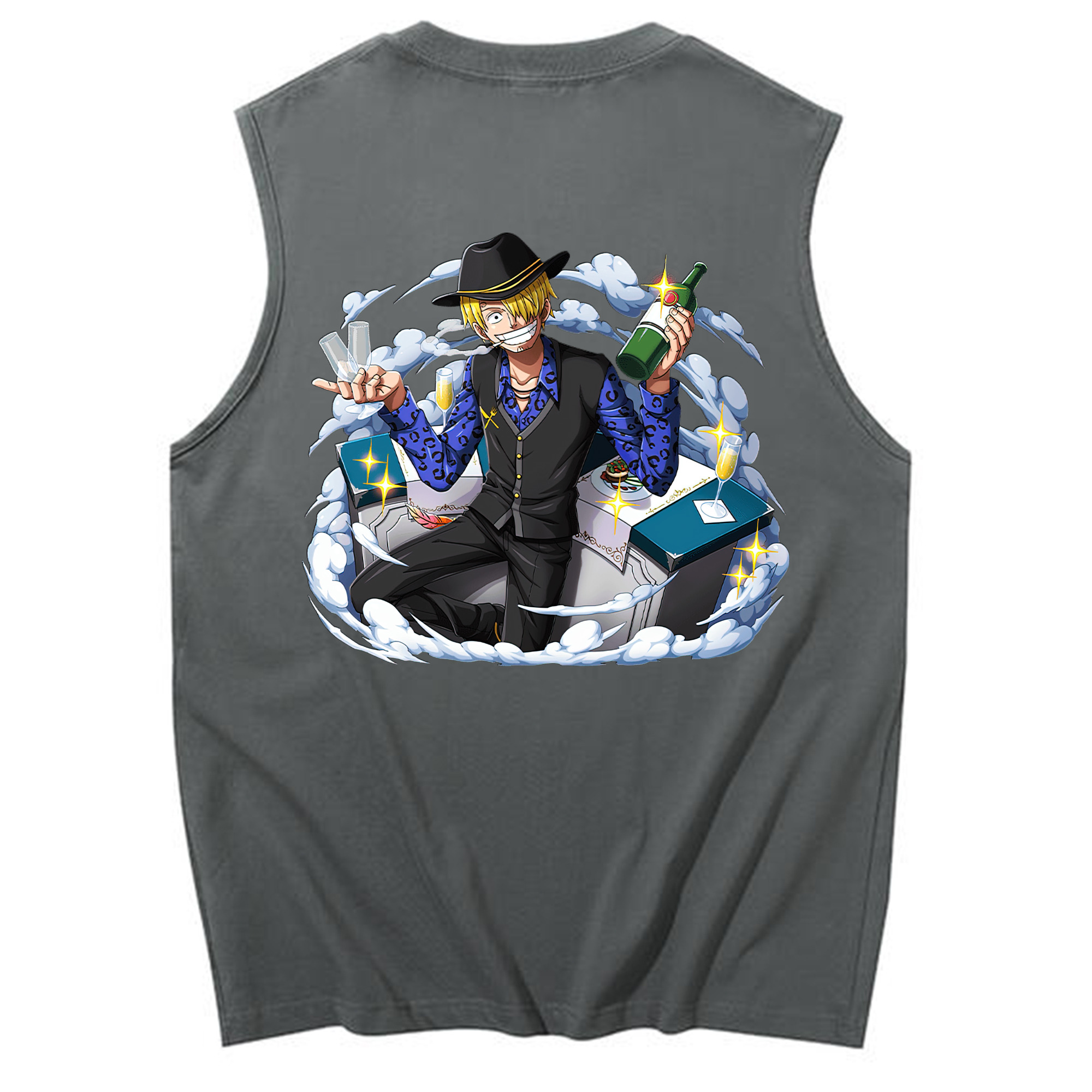 （画像用） ワンピース サンジ ONE PIECE Sanji コットン100％タンクトップ（背面プリント）